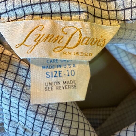 Vintage Lynn Davis Windowpane Ruffle Front Shirt 10 - Picture 15 of 15